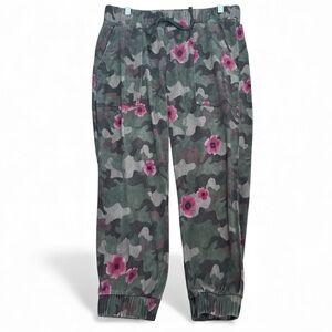 Bella Dahl Green Floral Print Joggers